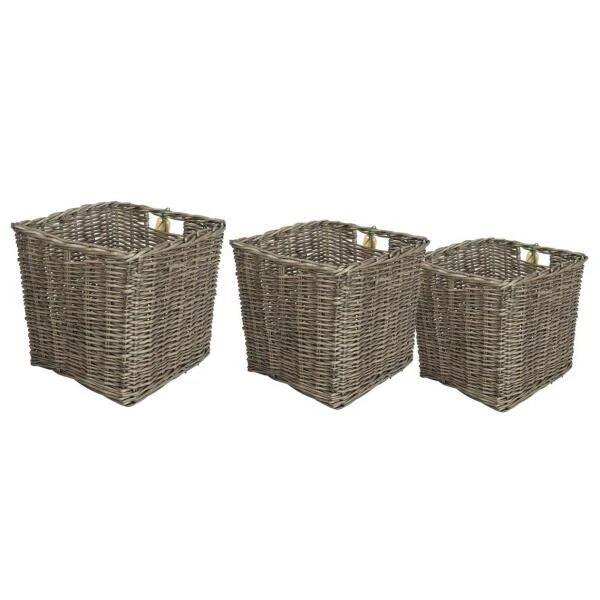 Manden Van Riet - Set Van 3 Stuks 3 Manden Van Riet - Set Van 3 Stuks