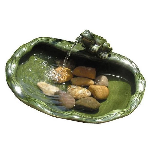 Fontein Met Kikker In Keramiek Op Zonne-energie - Groen 4 Fontein Met Kikker In Keramiek Op Zonne-energie - Groen - Afbeelding 2