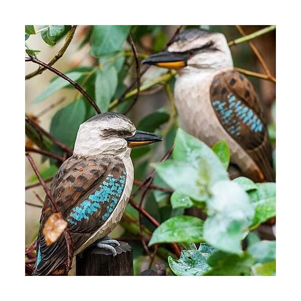 Kookaburra Ijsvogel In Lindenhout - Handgemaakt 4 Kookaburra Ijsvogel In Lindenhout - Handgemaakt - Afbeelding 2