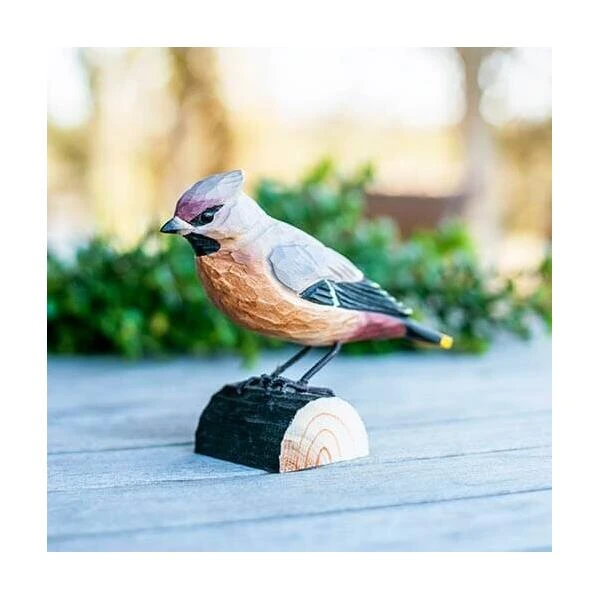 Pestvogel 'Waxwing' In Lindenhout - Handgemaakt 4 Pestvogel 'Waxwing' In Lindenhout - Handgemaakt - Afbeelding 2