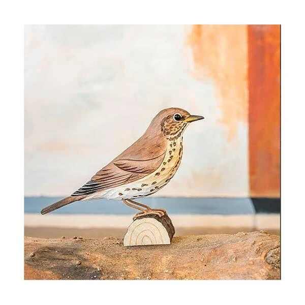 Zanglijster In Lindenhout - Handgemaakt 4 Zanglijster In Lindenhout - Handgemaakt - Afbeelding 2