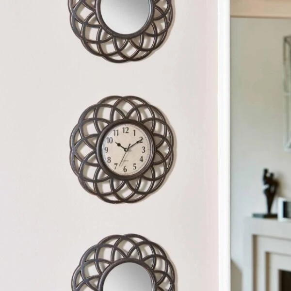 Wandklok Ascot Met Spiegel En Fotoframe - Drie In één 3 Wandklok Ascot Met Spiegel En Fotoframe - Drie In één